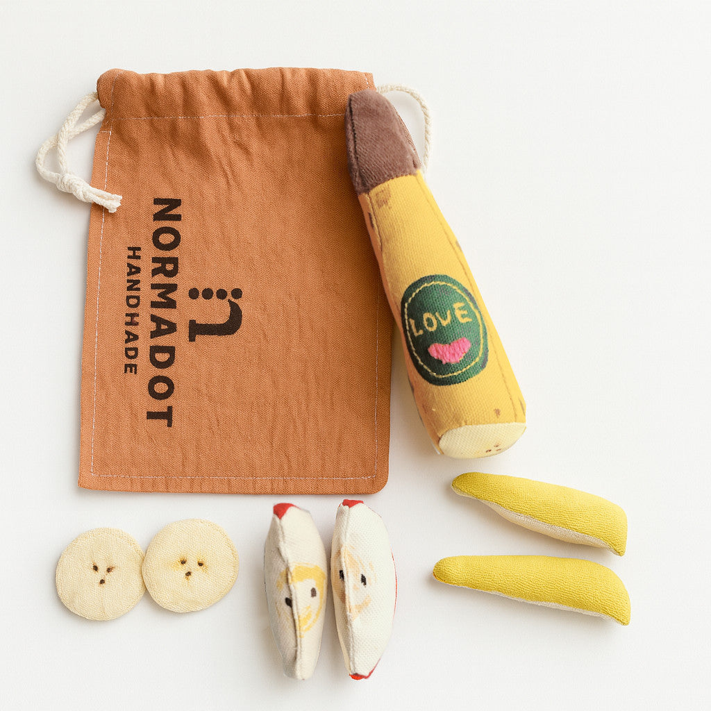 Handmade Fabric Fruit Mix Play Set – Banana, Apple & Pear