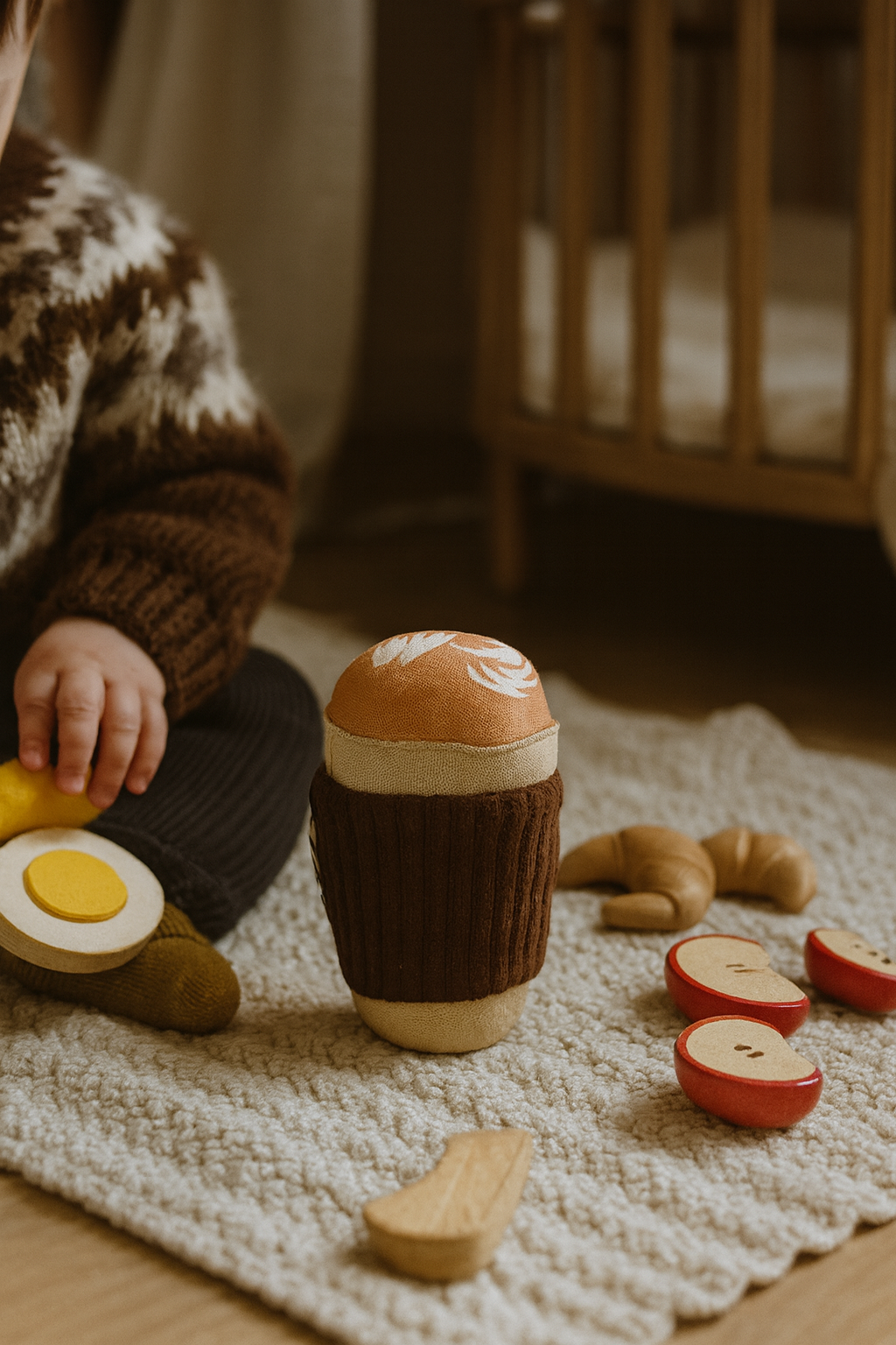 Handmade Cappuccino Cup Rattle