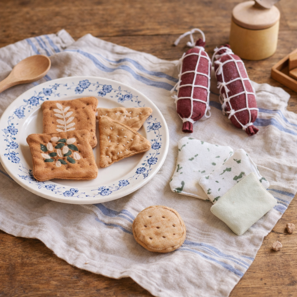 Hand-Printed & Embroidered Fabric Cookie Set – 8 Piece Collection