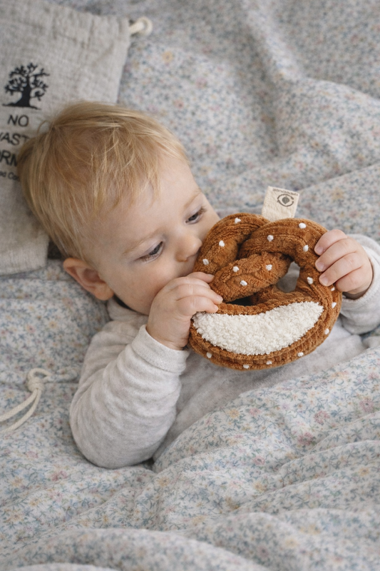 Upcycled Pretzel Baby Rattle