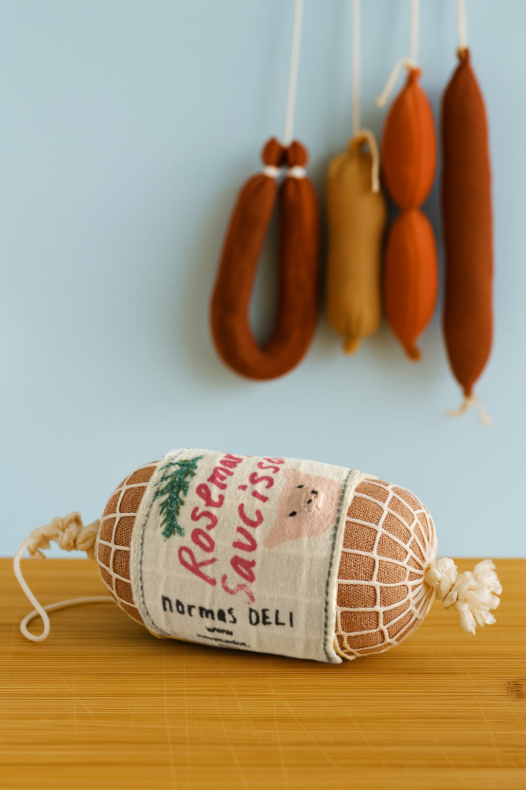 Canvas Rosemary Saucisson Plush – Handmade Pretend-Play Food (14 cm)