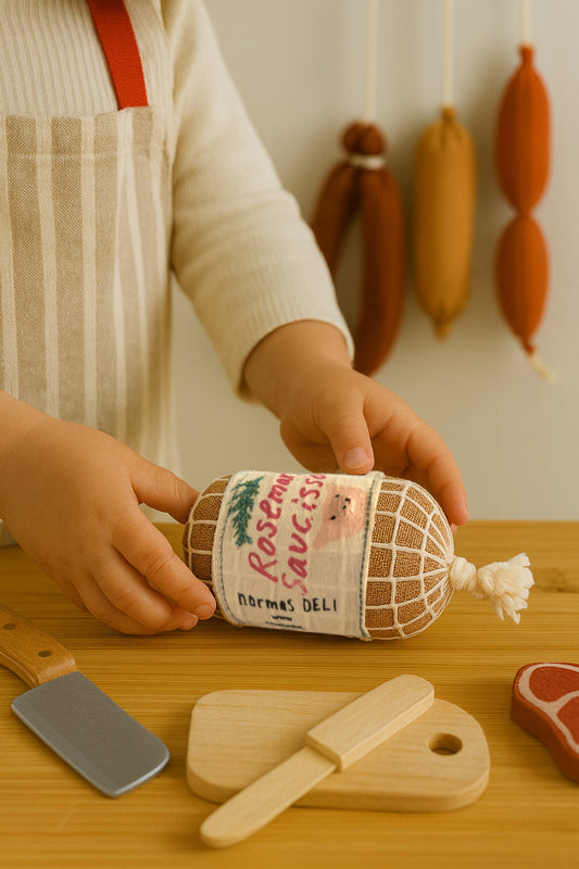 Canvas Rosemary Saucisson Plush – Handmade Pretend-Play Food (14 cm)