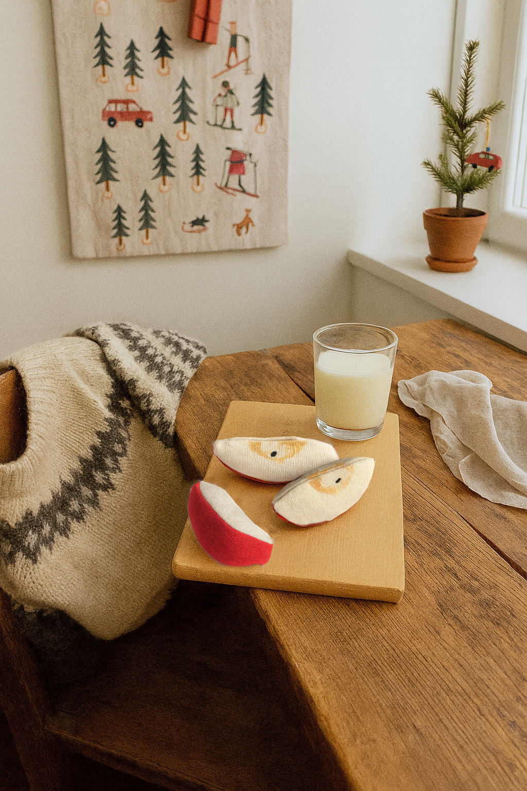 Handmade Fabric 3 Apple Slices – Soft Pretend Play Toy