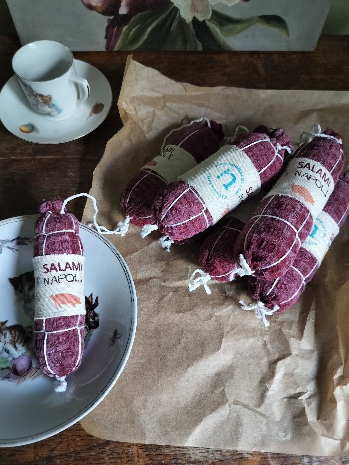 Fabric Salami Napoli – Handmade Textile Play Food