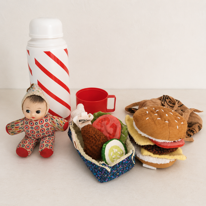 Upcycled Takeaway Tray – Fabric Play Food Set