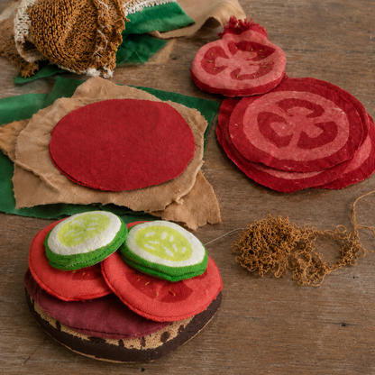 Handmade Tomato Slices – Fabric Play Food (2-Pack)