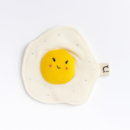 Soft Velvet Fried Egg Crinkle Toy – Sensory Baby Toy Handmade in Denmark