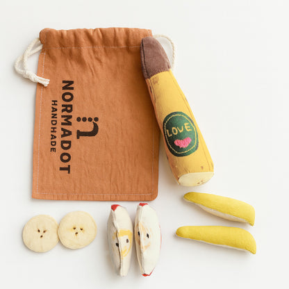 Handmade Fabric Fruit Mix Play Set – Banana, Apple & Pear