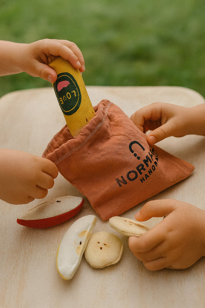 Handmade Fabric Fruit Mix Play Set – Banana, Apple & Pear