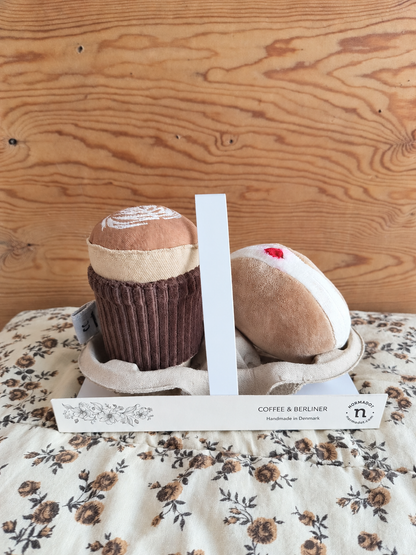 Coffee Play Set – Fabric Coffee Cup & Berliner | Handmade Pretend Play