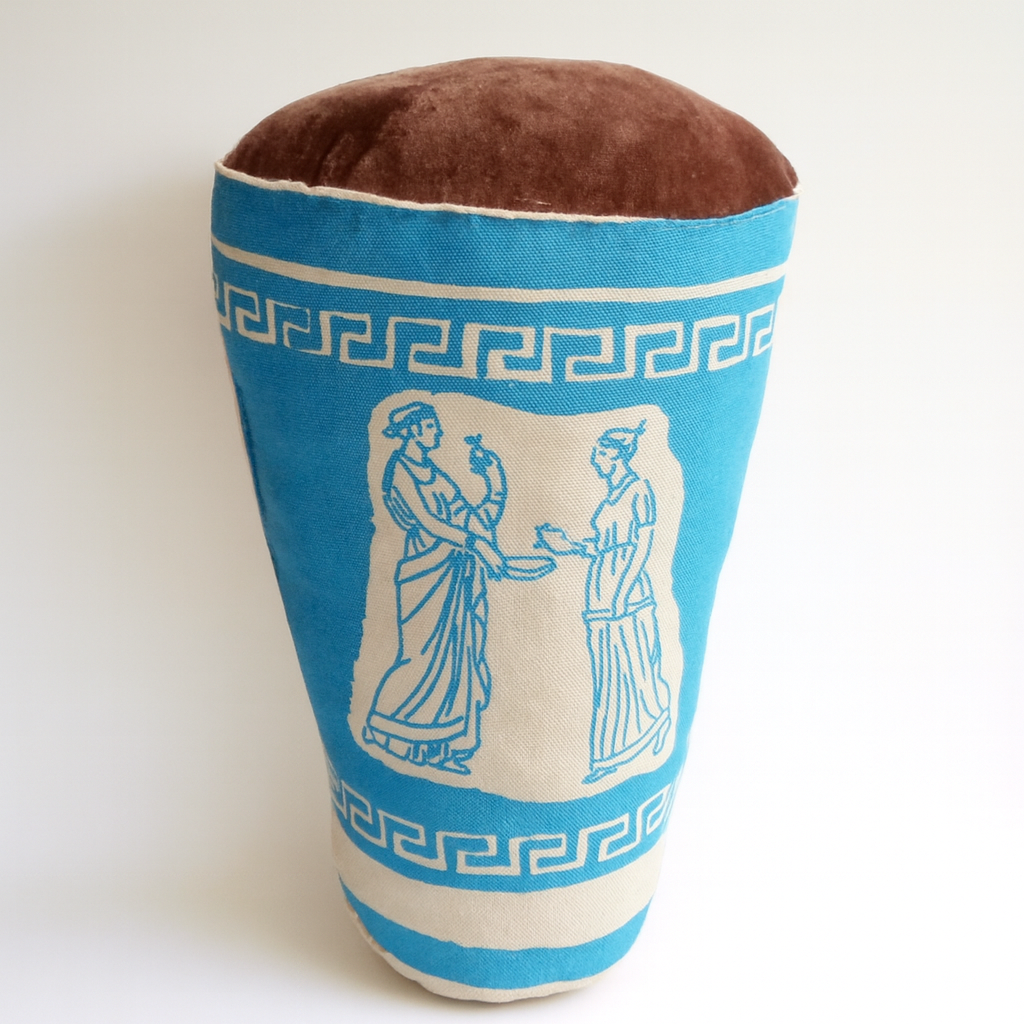 Handmade Oversized New York Greek Coffee Cup Cushion – 33cm