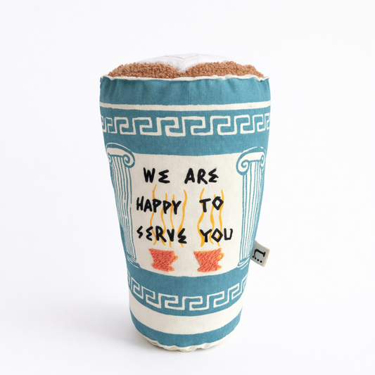 New York Greek Coffee Cup Pillow