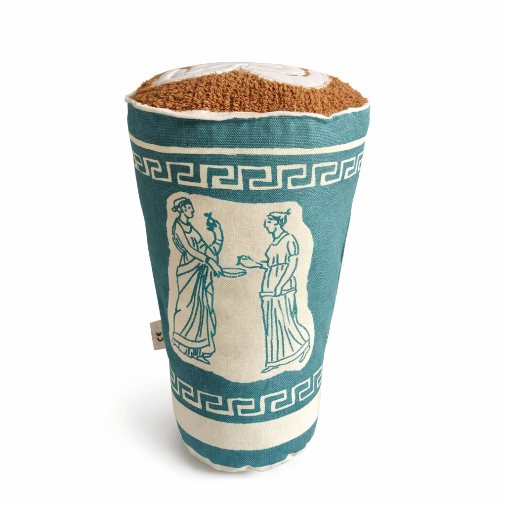 New York Greek Coffee Cup Pillow