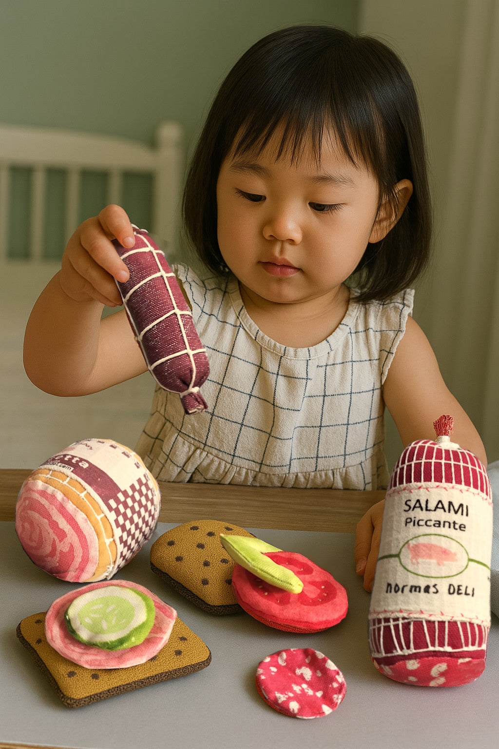 Salami Piccante Play Set – Handprinted Canvas (Made in Denmark)