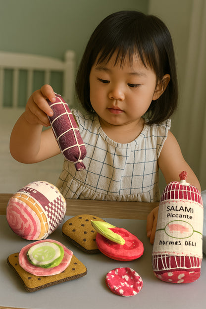 Salami Piccante Play Set – Handprinted Canvas (Made in Denmark)