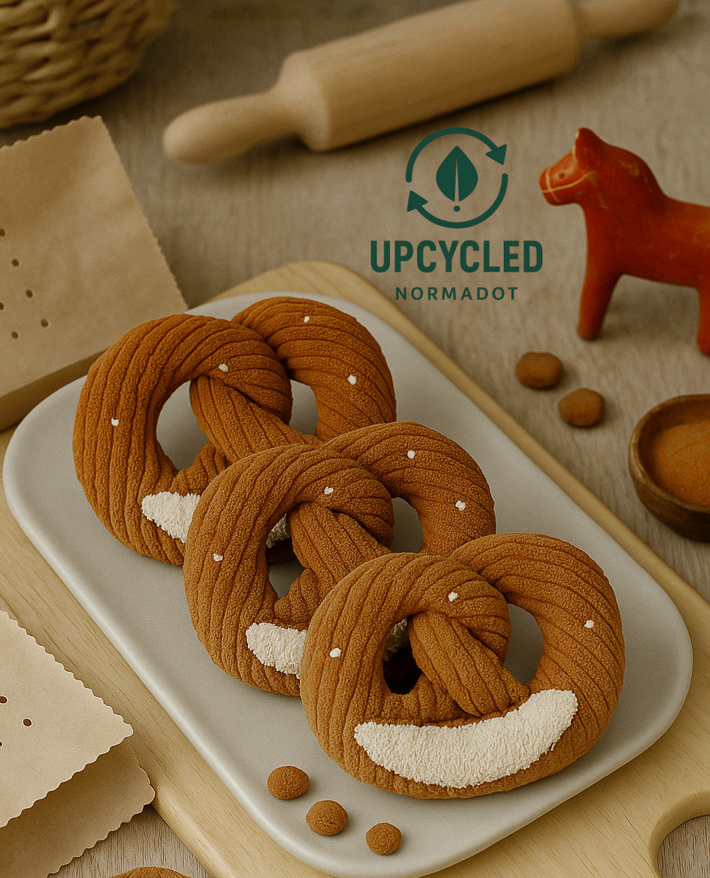 Pretzel Plush Toy – Handmade Velvet Pretzel