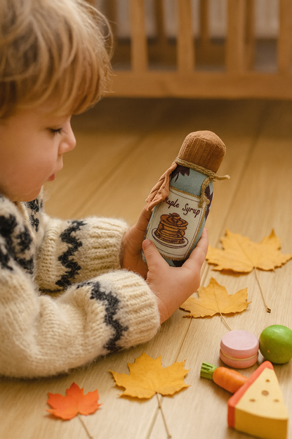 Handmade Maple Syrup Soft Toy – Cotton Canvas & Velvet