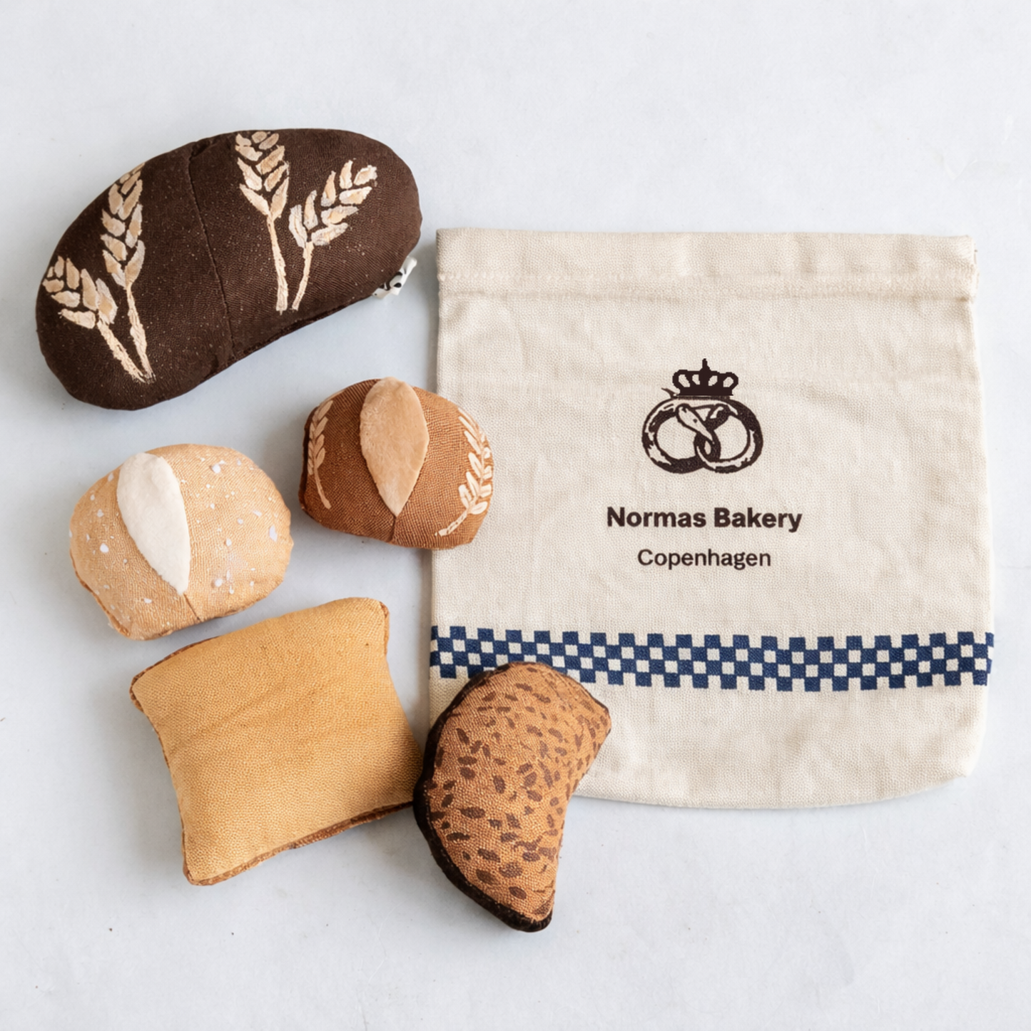 Artisan Play Bread Set – 5-Piece Handcrafted Bakery with Fabric Bag