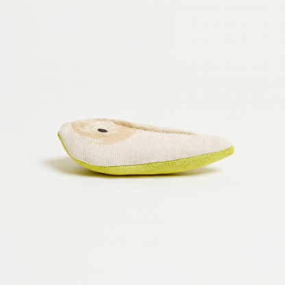 Handmade Fabric Pear Slice Toy – Silkscreen Printed, CE Tested  - 1 slice (Made in Denmark)