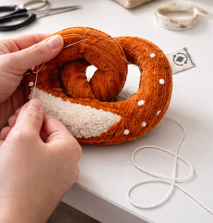 Upcycled Pretzel Baby Rattle