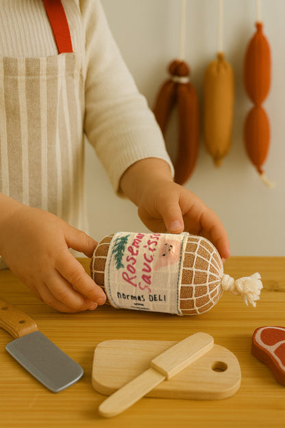 Canvas Rosemary Saucisson Plush – Handmade Pretend-Play Food (14 cm)