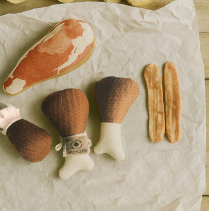 Chicken Drumstick Toy – Upcycled Cotton