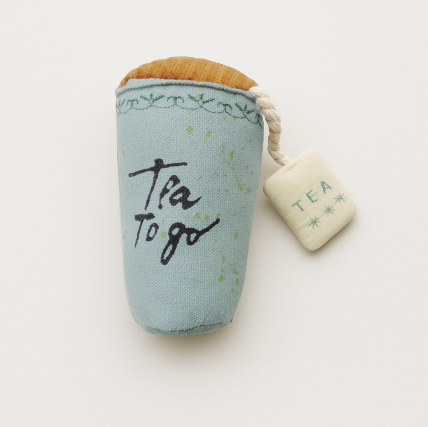 Plush Tea To Go Rattle Cup – Handmade in Denmark