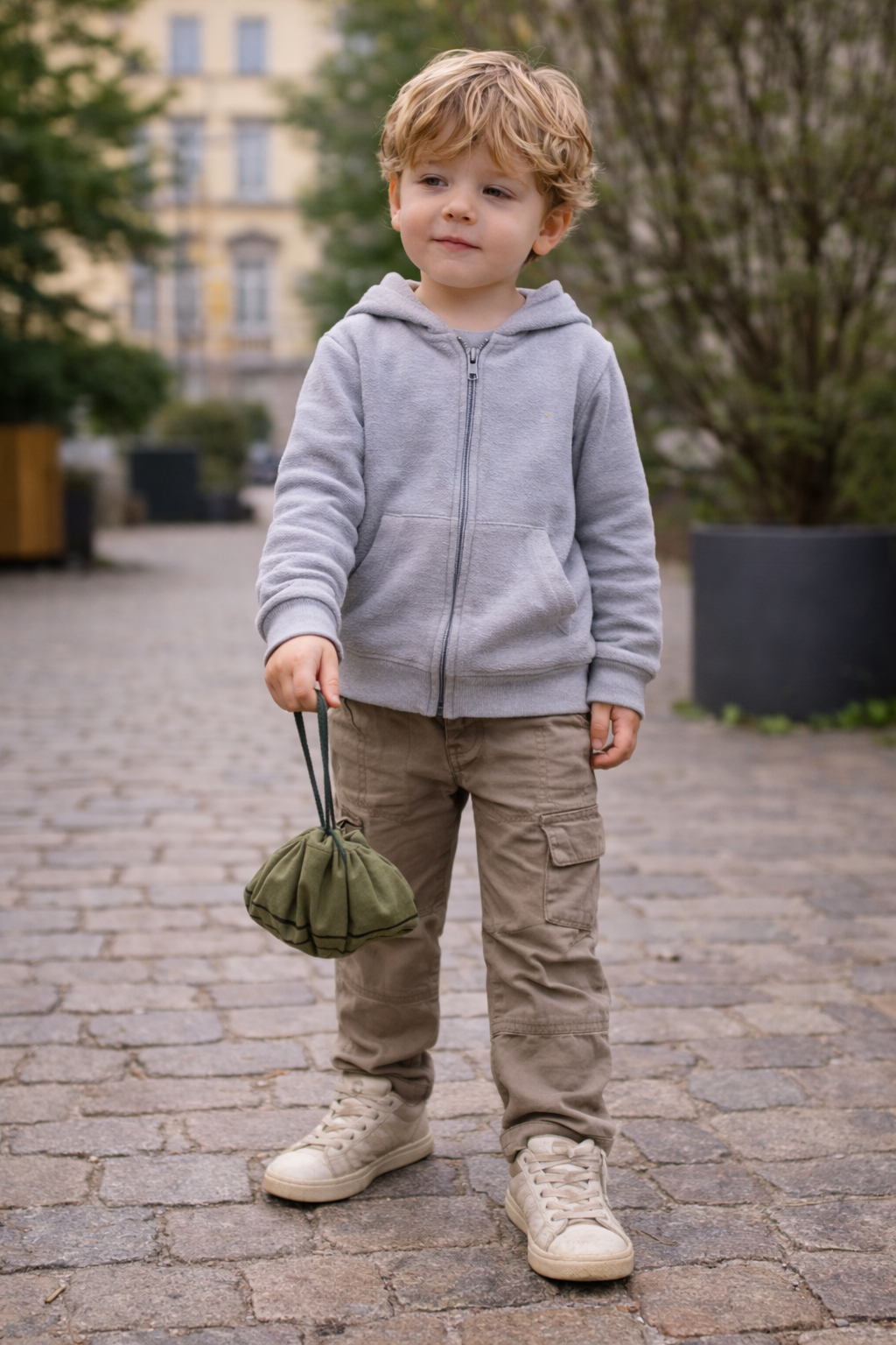 Waffle Set with Toppings and Reversible Drawstring Pouch