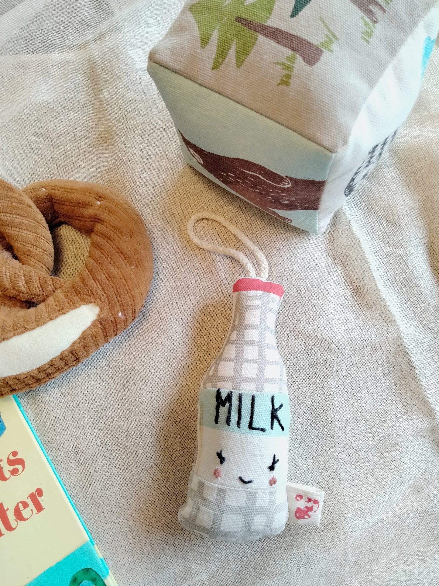 Rattle - Happy face milk bottle